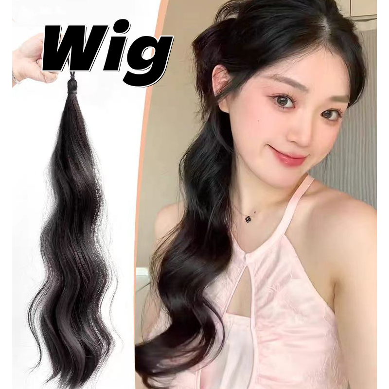 Rambut Palsu Wig Kepang Wig Wanita Ponytail Ekor Kuda Rambut Panjang Kepang Panjang Wig Ekor Kuda un