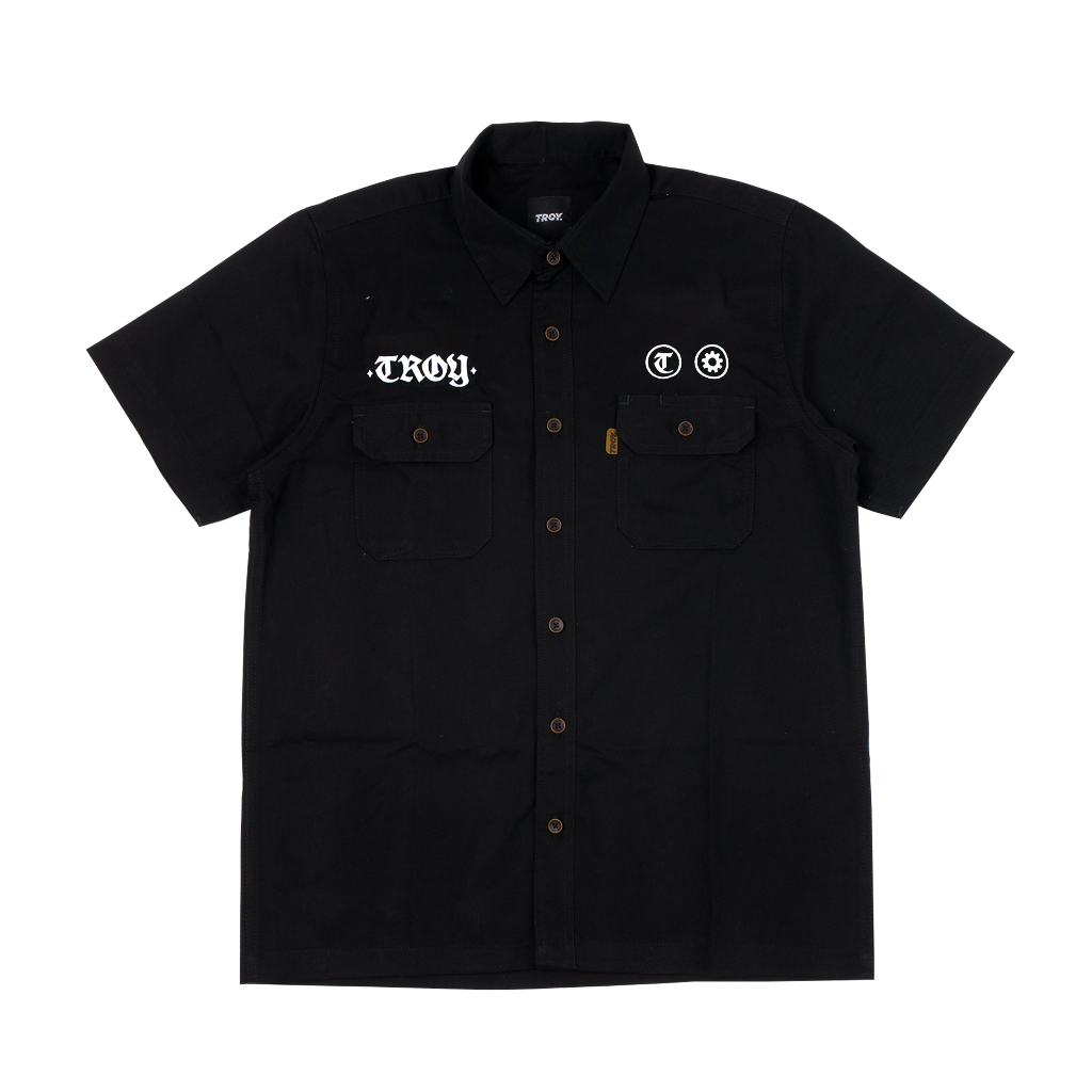 Troy Company Workshirt Workwear Engineers Black Gears - Kemeja Kerja Work Shirt WSD 2705