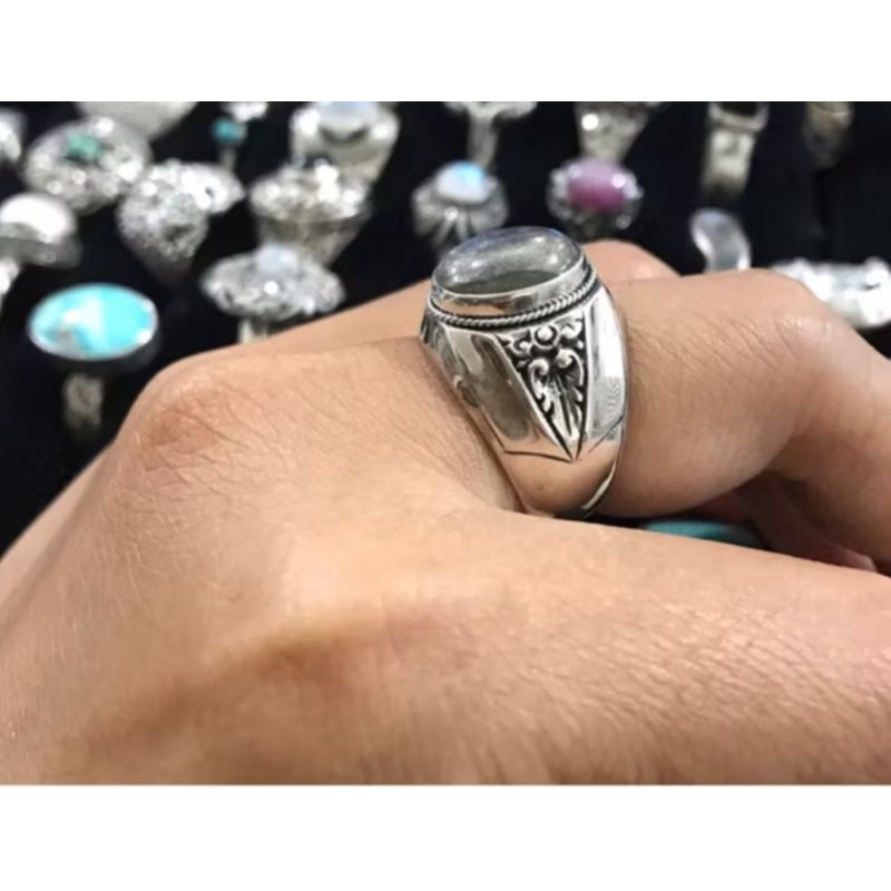 emban cincin perak pria size 9x11mm