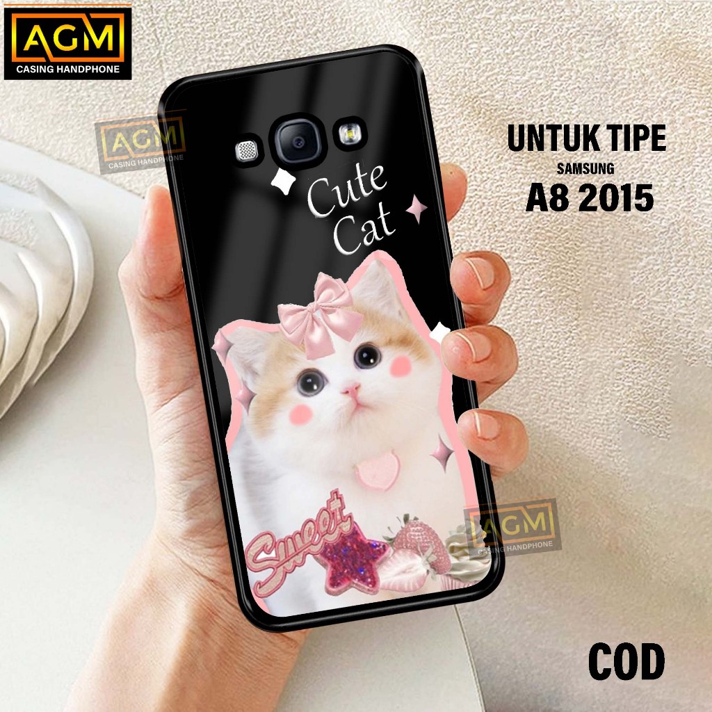 Case Samsung A8 2015 - New Case Glossy casing Hp Samsung A8 2015 [Motif CUTE CAT] - AGM Case softcas