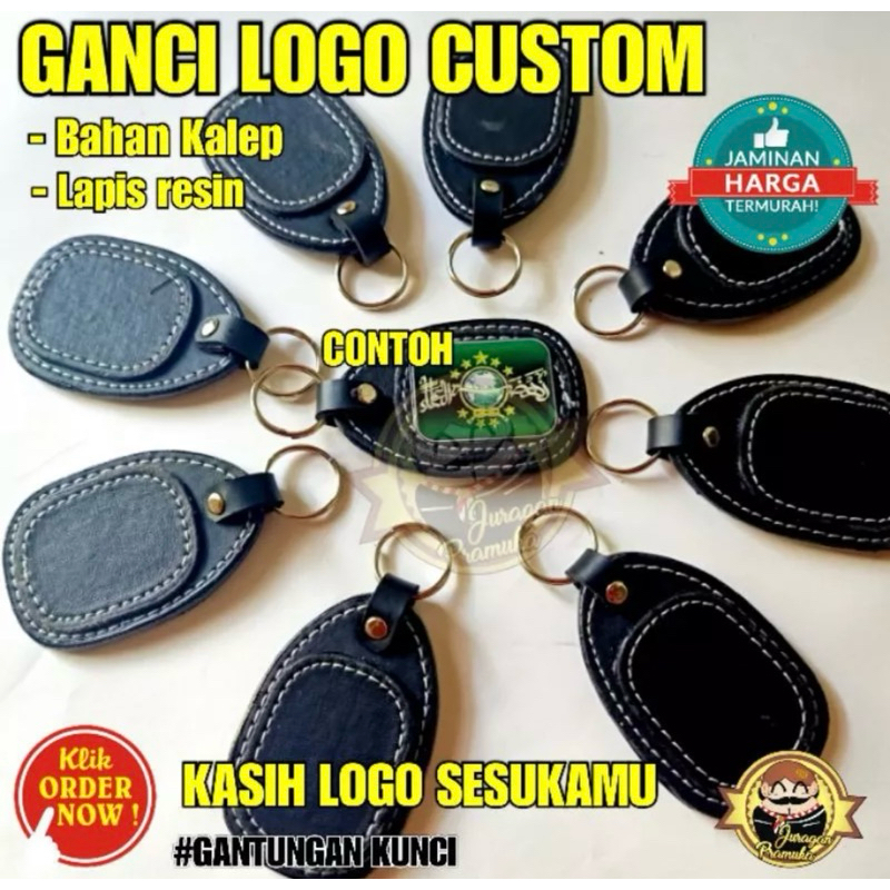 Gantungan kunci Plus Custom Logo Resin / GANCI CUSTOM Logo Resin SUKA-SUKA Kulit PREMIUM Hitam/Cokel