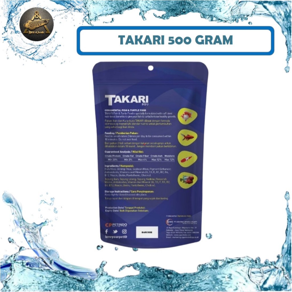 

Piscoklegit_ {Pelet Takari 500 Gram 5Mm} Makanan Pelet Ikan Hias Takari 500 Gram Fish Food Pelet