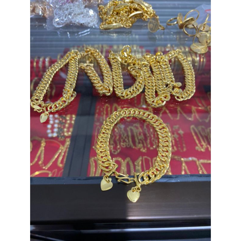 Gelang bahan koin lapis emas 22karat