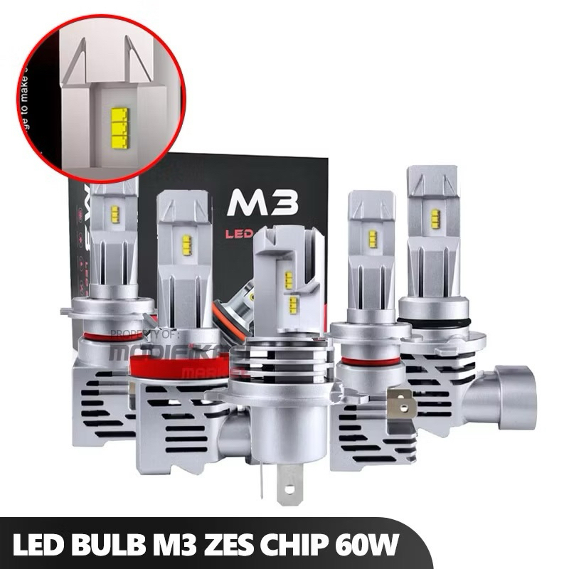 Led m3 Zes chip Kualitas Premium H11 & HB3 Sepasang isi 2pcs