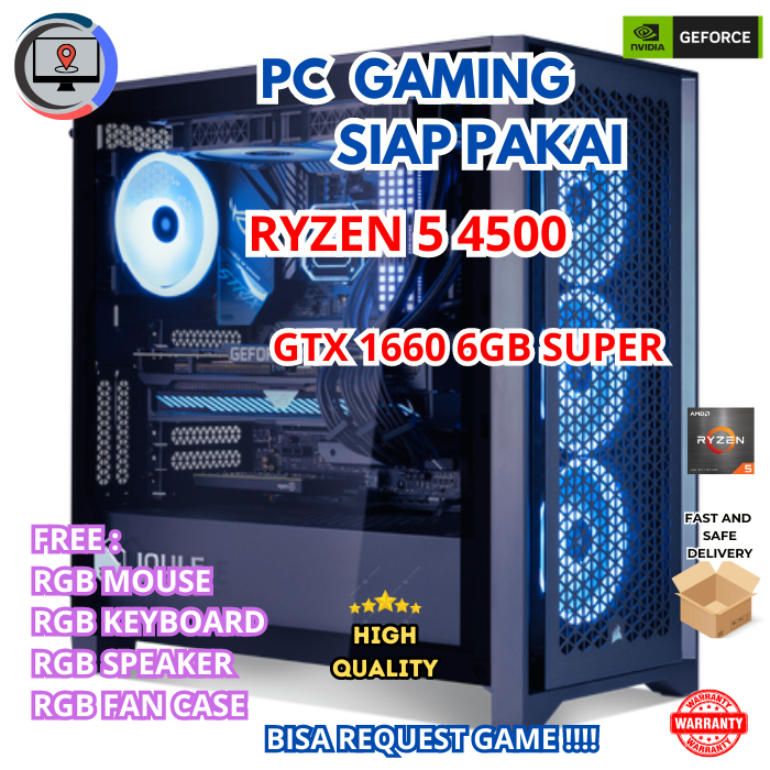 PC GAMING & DESIGN RYZEN 5 4500 16GB GTX 1660 SUPER 6GB - PC FULLSET