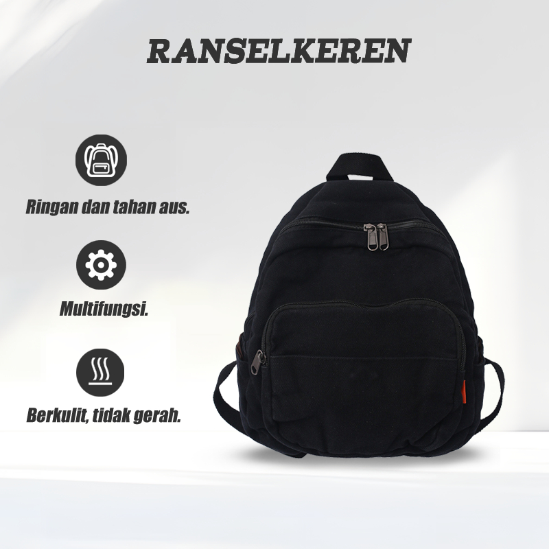 Tas backpack wanita kuliah sekolah white Tas ransel wanita kecil tas sekolah mini tas sekolah mini k