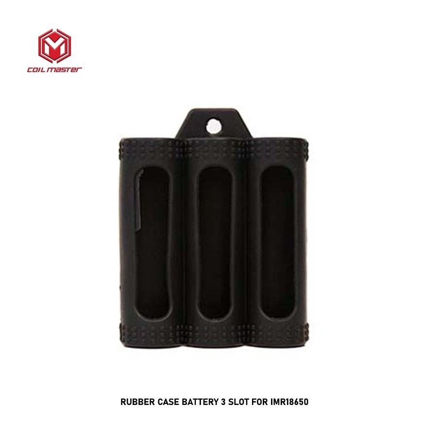 RUBBER CASE BATTERY 18650 3 SLOT - CASING SILICONE BATERAI COIL MASTER