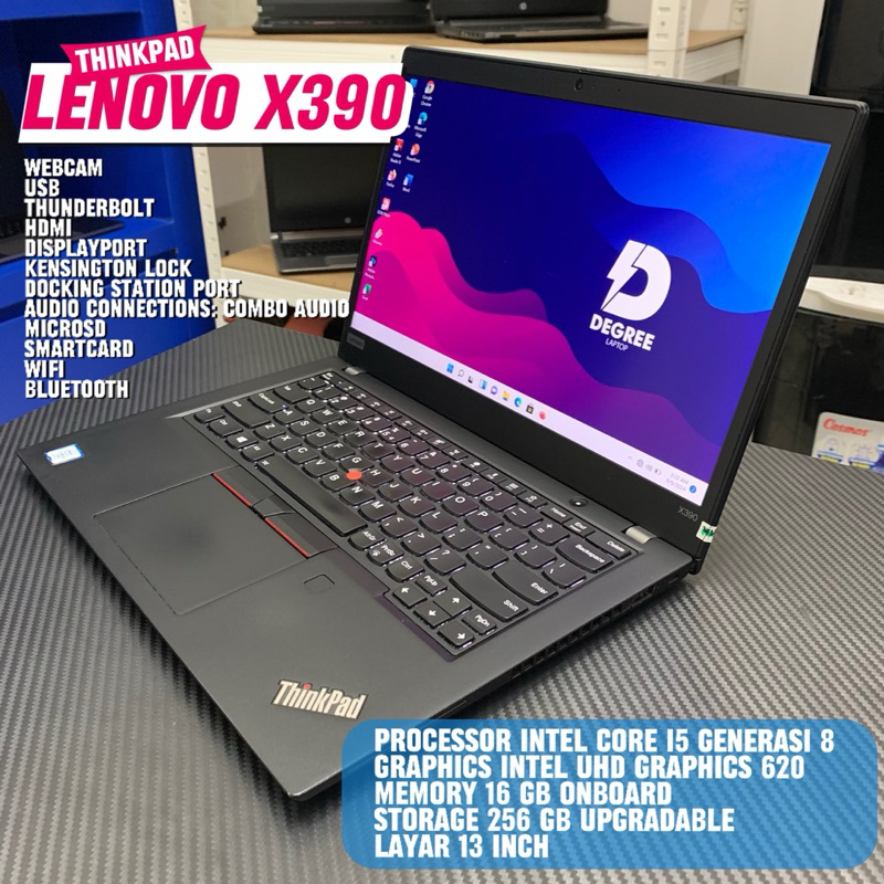 LAPTOP LENOVO THINKPAD X390 RAM 16 GB SSD 256 GB UPGRADABLE BERGARANSI