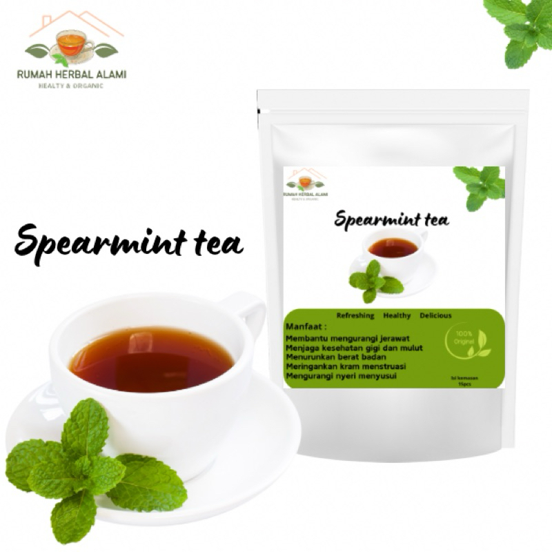 

Teh Celup Herbal Spearmint Leaf tea isi ( mengobati jerawat ) 30pcs