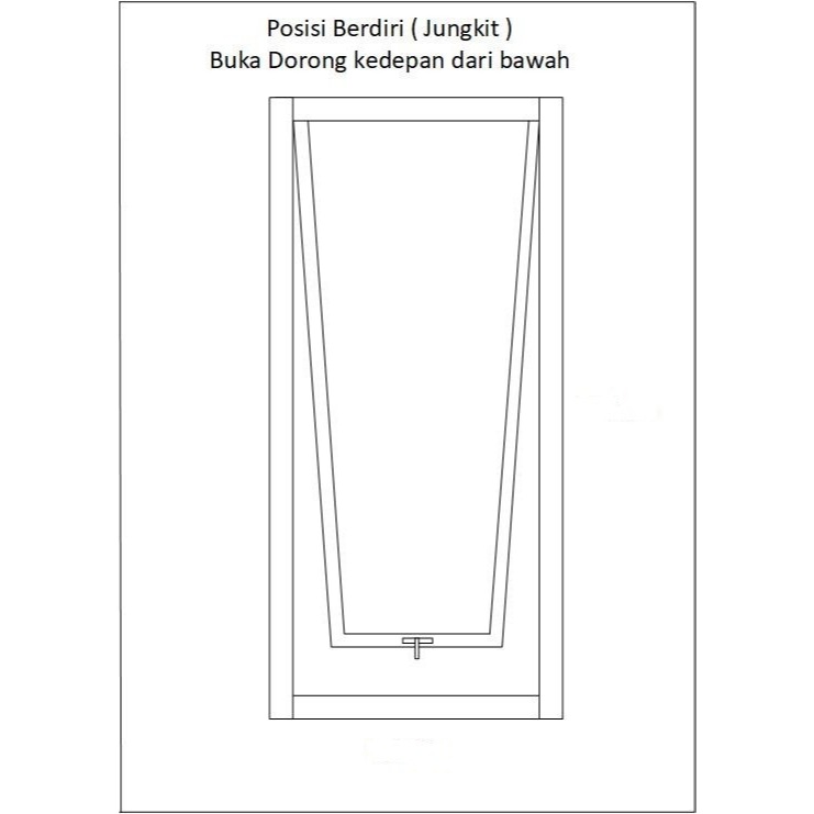 Kusen jendela Swing Single 1 set Lengkap uk. LxT 40 x 180 include packing kayu