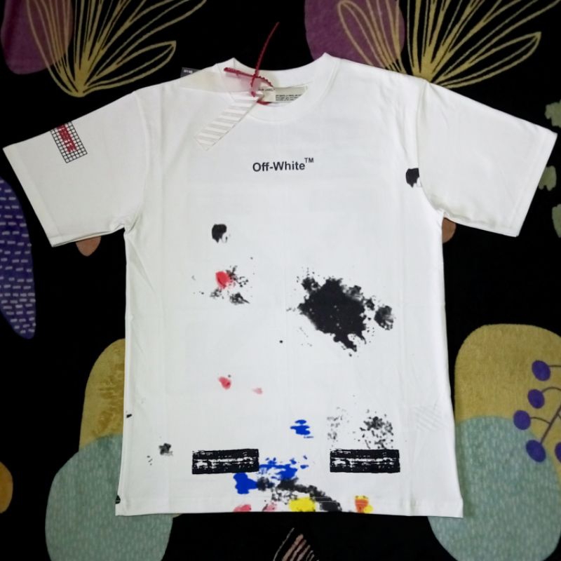 Off white Galaxy Motif crayon oversize t-shirt broken white