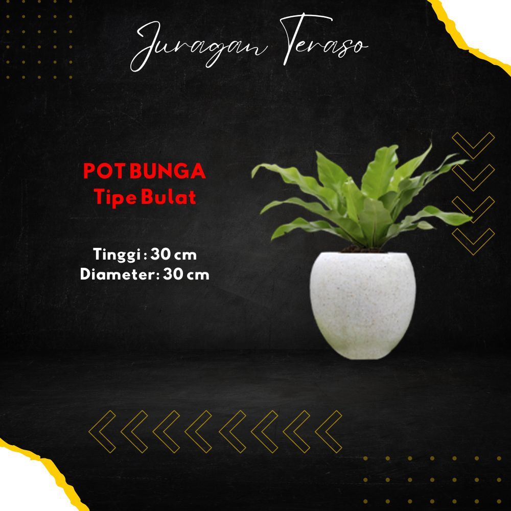 JURAGAN TERASO - POT BUNGA TERAZZOCANTIK TIPE BULAT