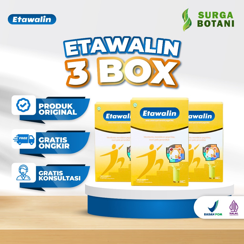 

Etawalin Paket 3 Box Bantu Atasi Nyeri Sendi Asam Urat 3x Lebih Ampuh BPOM Original