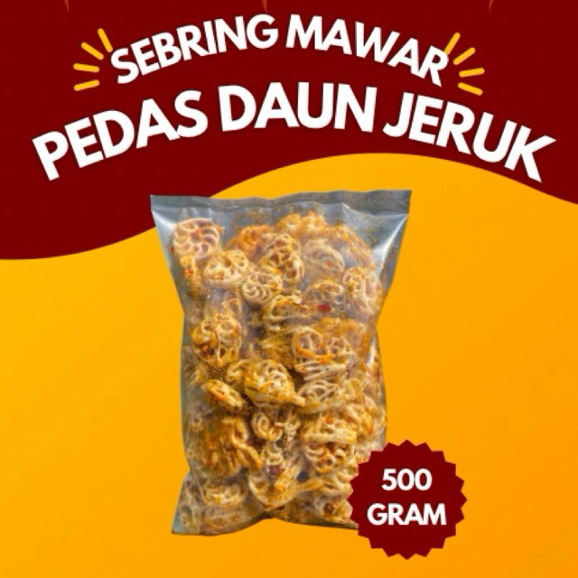 

Kerupuk mawar bantat pedas daun jeruk 500 gr