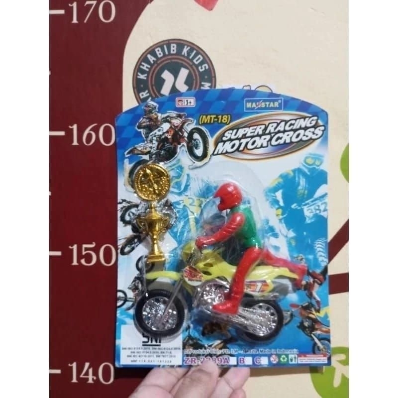 BYBO 1154 Mainan Motor Cross Super Racing dengan Piala – Motor Trail Anak Laki-Laki