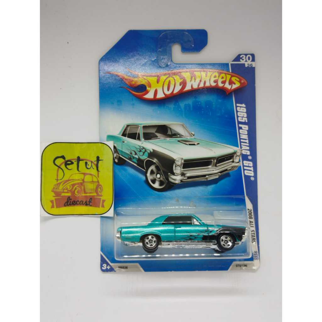 HOT WHEELS HOTWHEELS 1965 PONTIAC GTO BIRU FLAME HITAM BLUE CARD