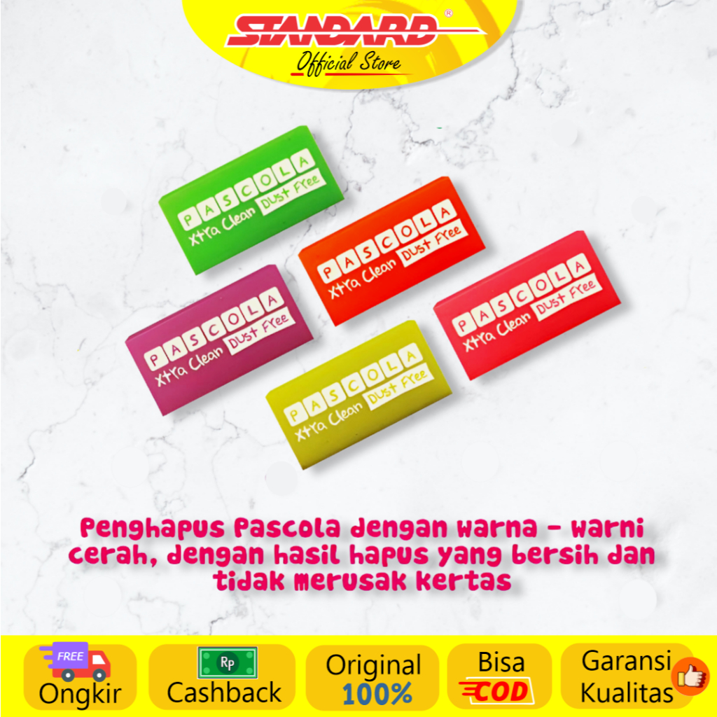 

Standard - Pascola Colorful Eraser ( Penghapus / Setip Pensil / Pencil )
