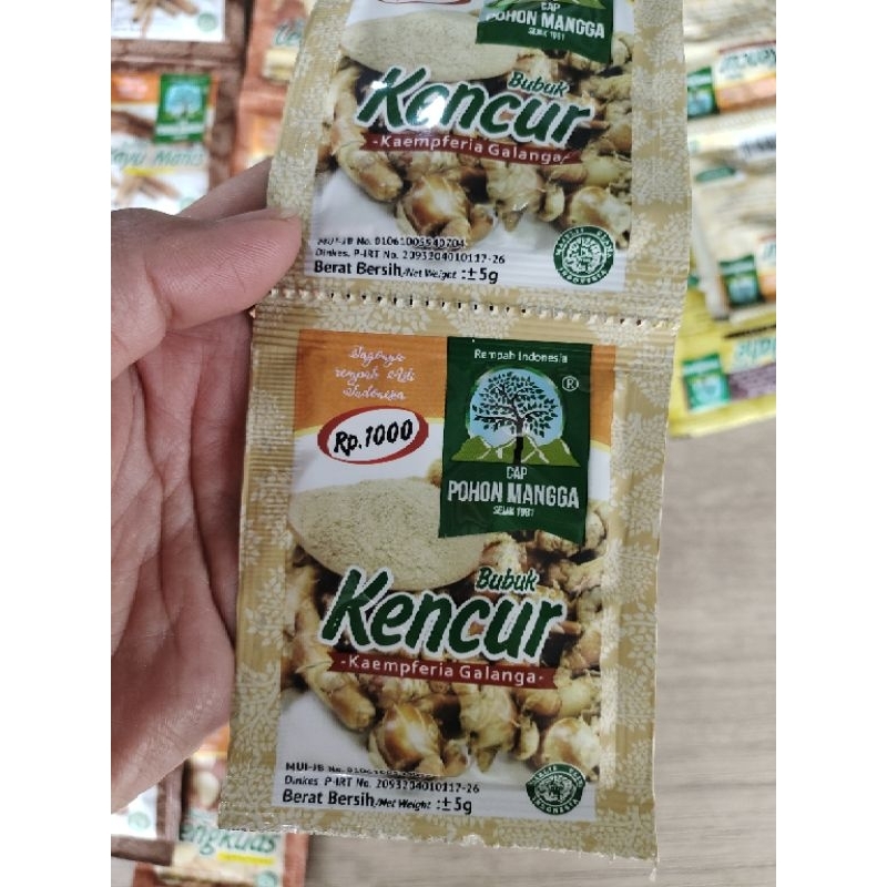 

Kencur Bubuk Cap Pohon Mangga 1 Renteng isi 12 sachet