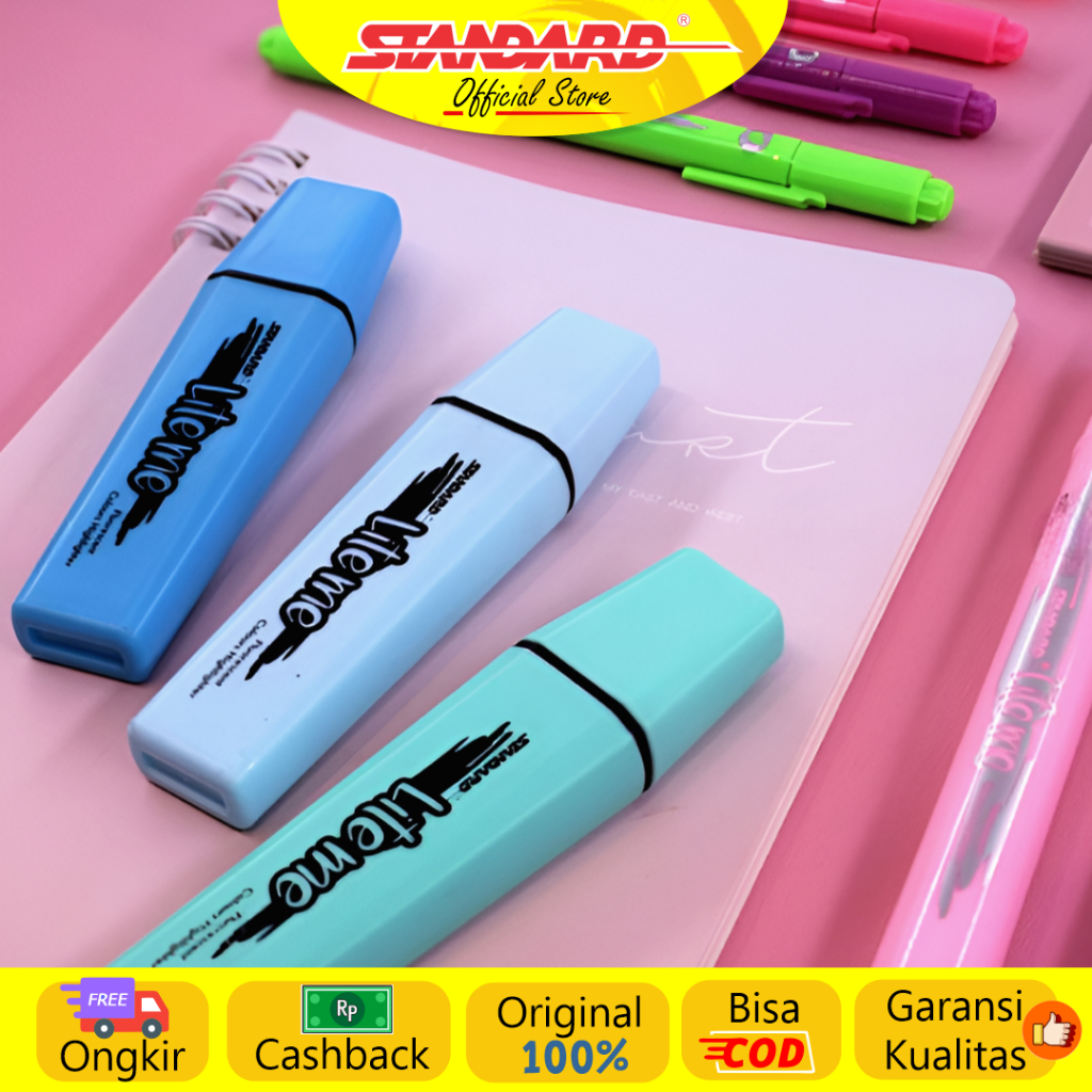 

Standard - Lite Me Square Warna Pastel ( Highlighter / Text Marker / Penanda Warna )