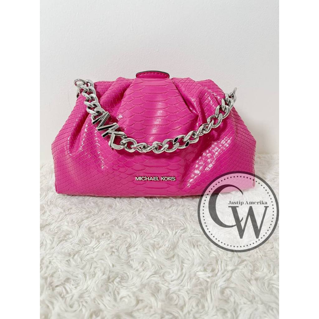 Michael Kors Nola Chain Clutch Electric Pink Original USA / Amerika