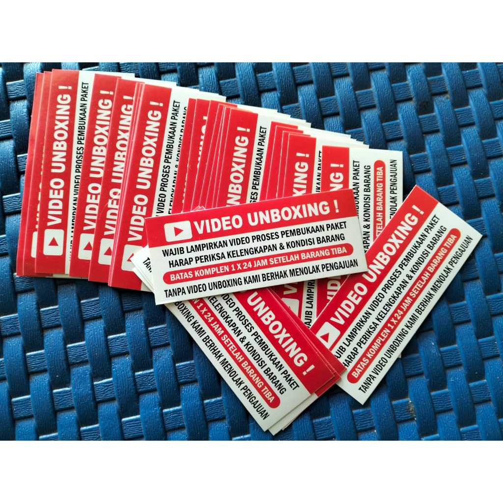 

STIKER VIDEO UNBOXING / STIKER KEPERLUAN PAKET / VIDEO UNBOXING UNTUK PAKET UKURAN 8,5 X 3,5 CM