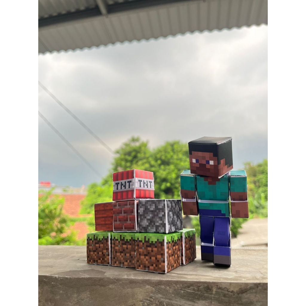 MAINAN PAPERCRAFT MINECRAFT MINICRAFT BALOK BLOCK MINE CRAFT