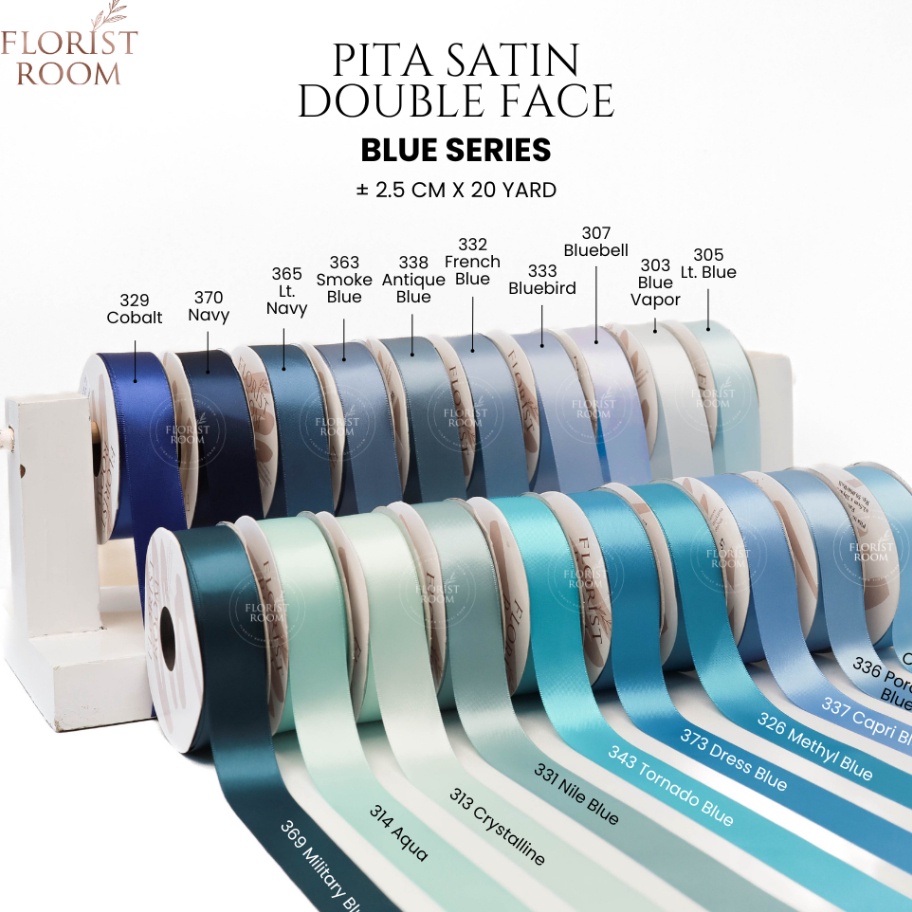 

BRAND Pita Satin Double Face 25cm x 2yard Blue Series