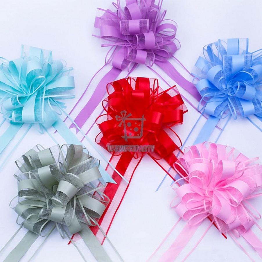 

AYO BELI SUPER JUMBO Pita Tarik POM 65mm 18cm diameter 25cm Organdi Kado Serut