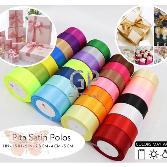 

AYO BELI Rol 2 Yard PITA SATIN 4MM 15 IN POLOS 112 INCH SATEEN RIBBON PITA KADO 4 CM