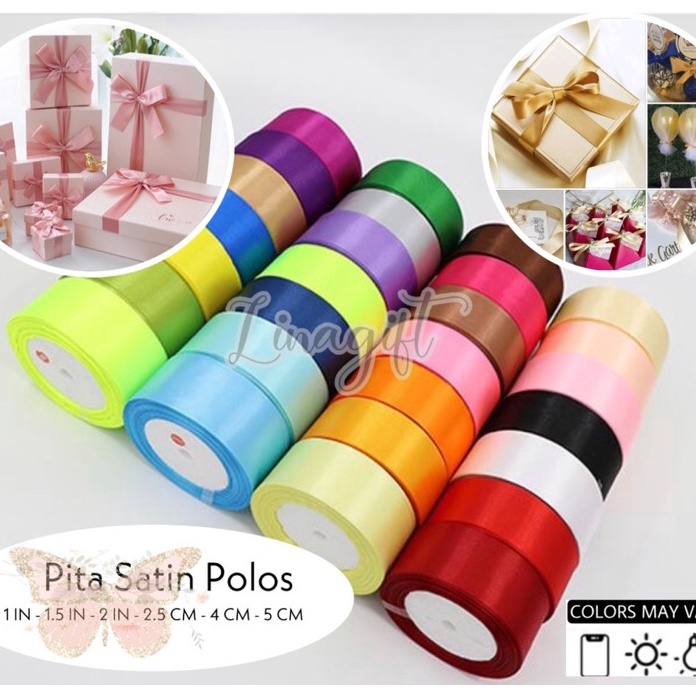 

LANGSUNG ORDER GAN Rol 2 Yard PITA SATIN POLOS 4MM 112 IN POLOS 15 INCH SATEEN RIBBON PITA KADO 4CM