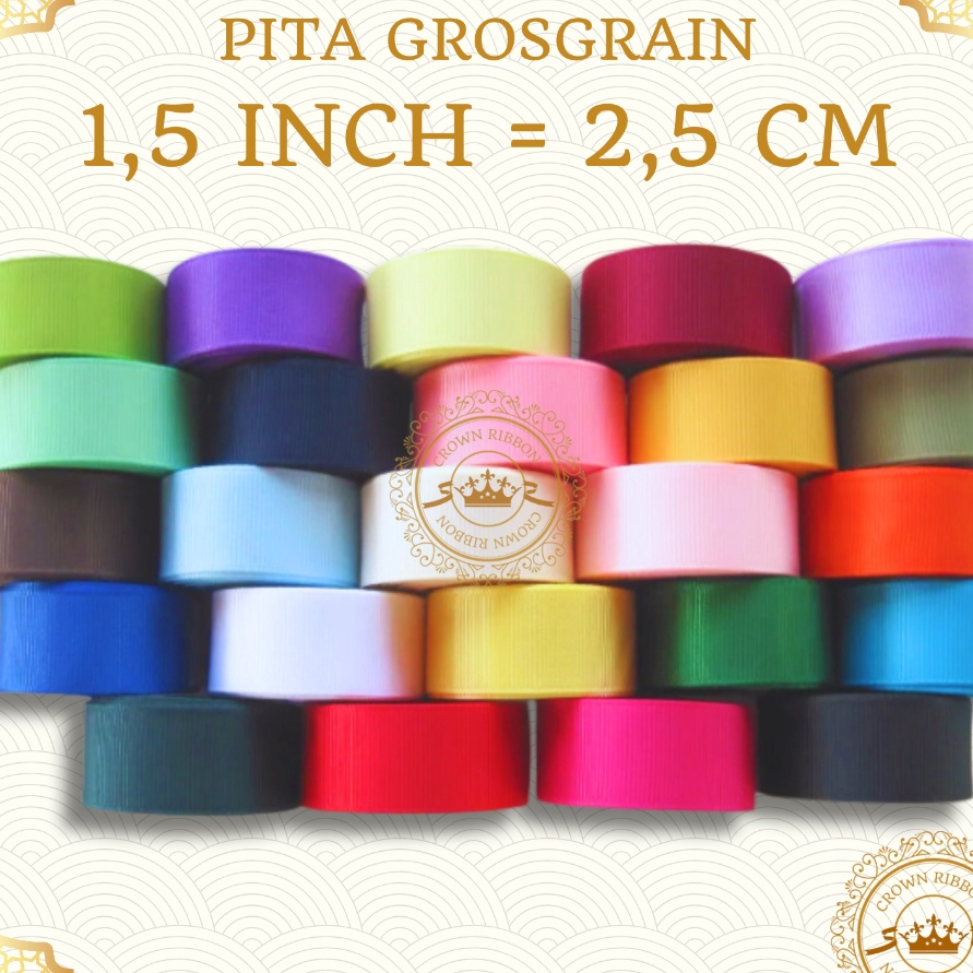 

TERJAMIN BAGUS Pita Grosgrain 15 inch 4 cm Panjang 2 meter