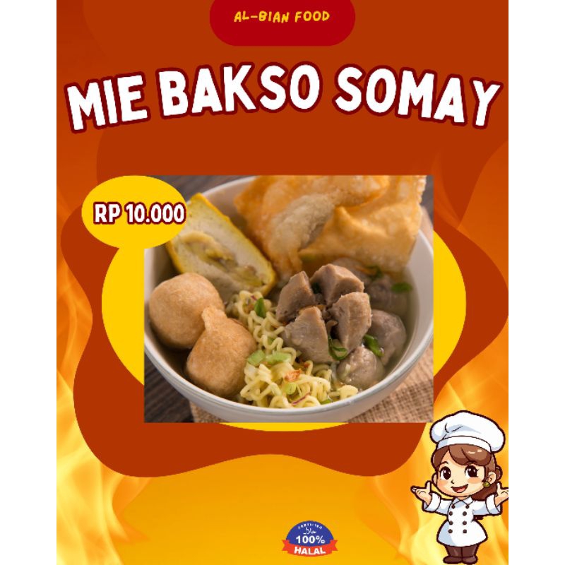 

mie baso isi cingcang + somay besar/mie baso komplit/bakso/mie/instan