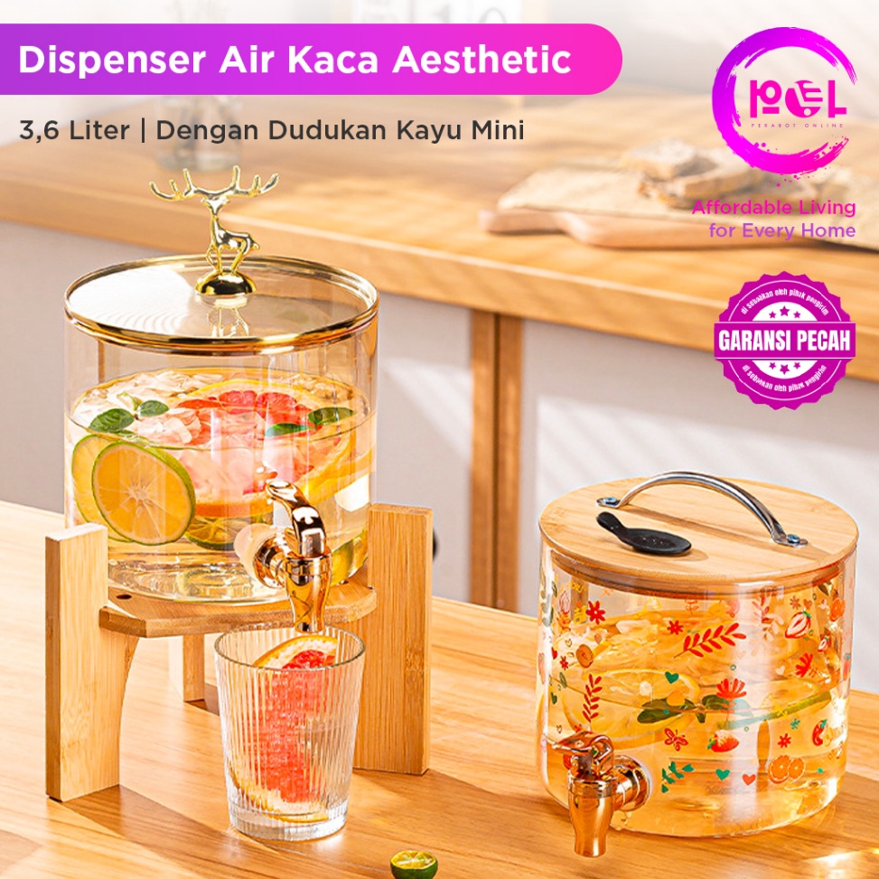 Grosir Termurah POL COD Dispenser Air Kaca Sultan 36 Liter  Ketel Air Kaca  Dispenser Estetik