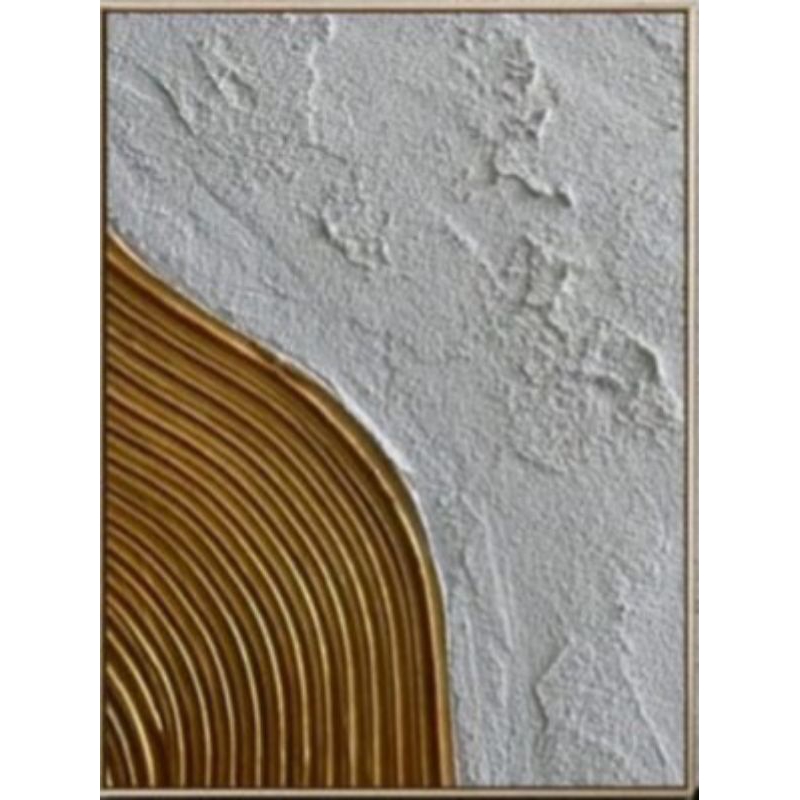 lukisan abstrak gold