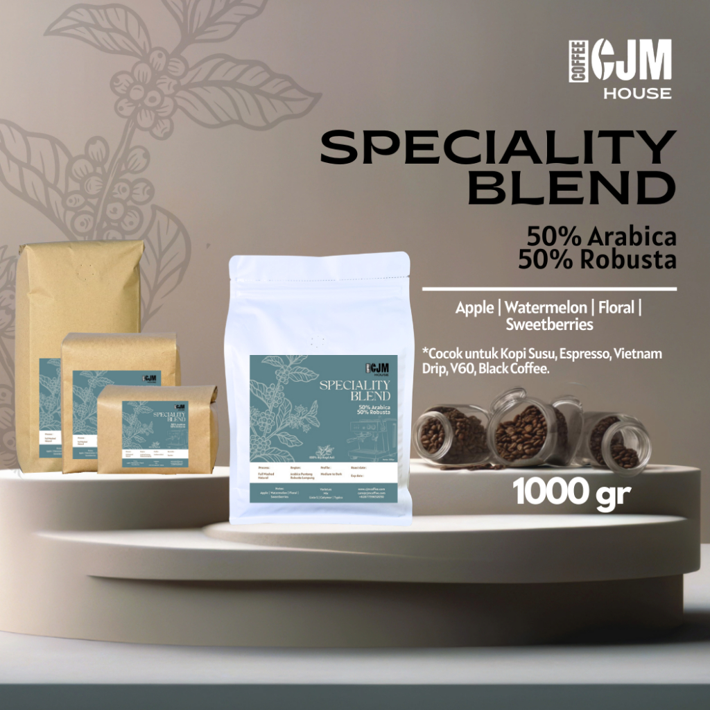 

1Kg 50% Arabica 50% Robusta | CJM Coffee House | Kopi Premium Asli | House Blend PuntangXLampung