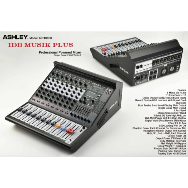 Power Mixer 8 Ch Ashley NR10000 NR 10000 Original