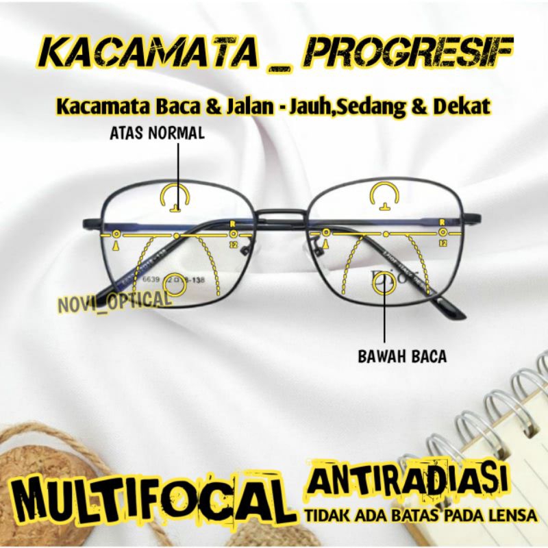 Kacamata Doubel fokus Baca dan jalan | kacamata anti radiasi Baca | kacamata progresif baca dan jala