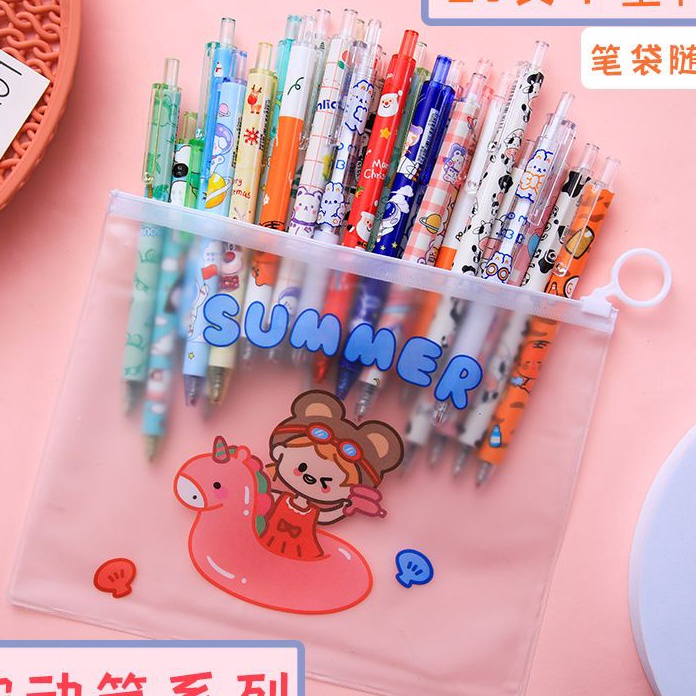 

SIAP KIRIM GAN Alat Tulis SetPena Set isi 2 Pcs Dengan Banyak Karakter Model Tekan Free Pouch