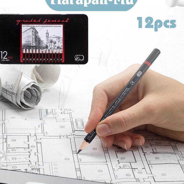 

STOCK TERUPDATE Isi 12 Pensil Sketsa Pensil Gambar Lengkap Drawing Pencil Set Charcoal Pencils Set