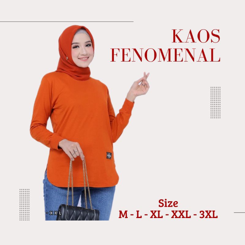 HIJAB JUMBO KAOS WANITA LENGAN PANJANG/BAWAHAN OVAL VIRAL TERBARU /BAHAN KATUN COMBAT20S KAOS FENOME