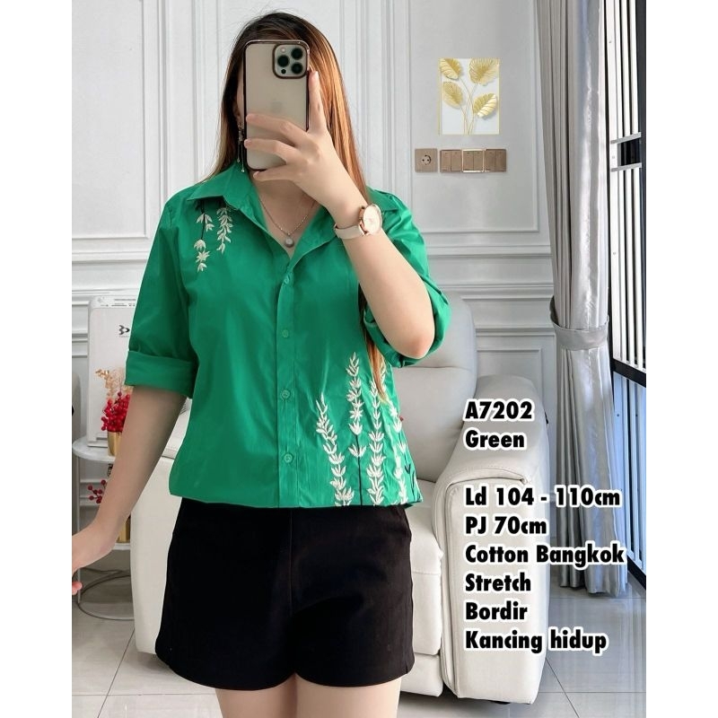 KEMEJA COTTON BORDIR BANGKOK A7202