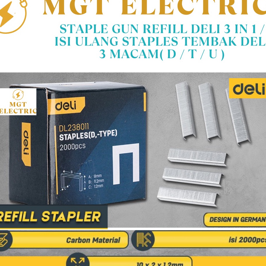 

PROMO TERPOPULER Staple Refill Deli 3 in 1 Isi Ulang Staples Tembak DELI 3 macam