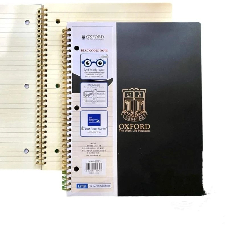 

NOTEBOOK SPIRAL A4 D126LT OXFORD/80 SHEETS