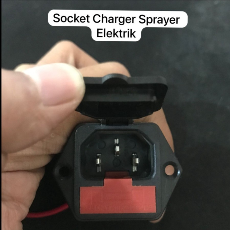 Socket Lubang Charger lengkap dengan fuse - Charger Aki Sprayer Elektrik DGW pertanian