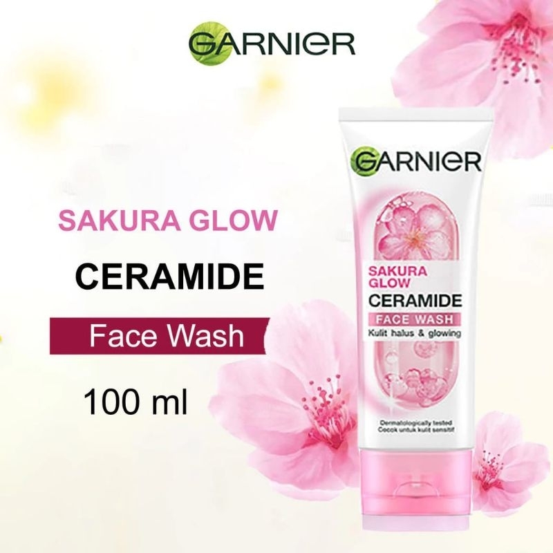 GARNIER SAKURA GLOW CERAMIDE Face Wash 100ml || Sakura Glow Garnier Face wash || Pembersih wajah Gar