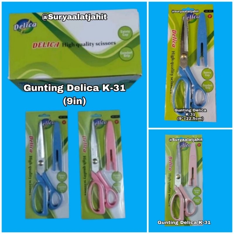 

Gunting Delica K-31 uk.9in ada penutup guntingnya rp.25.000/pcs