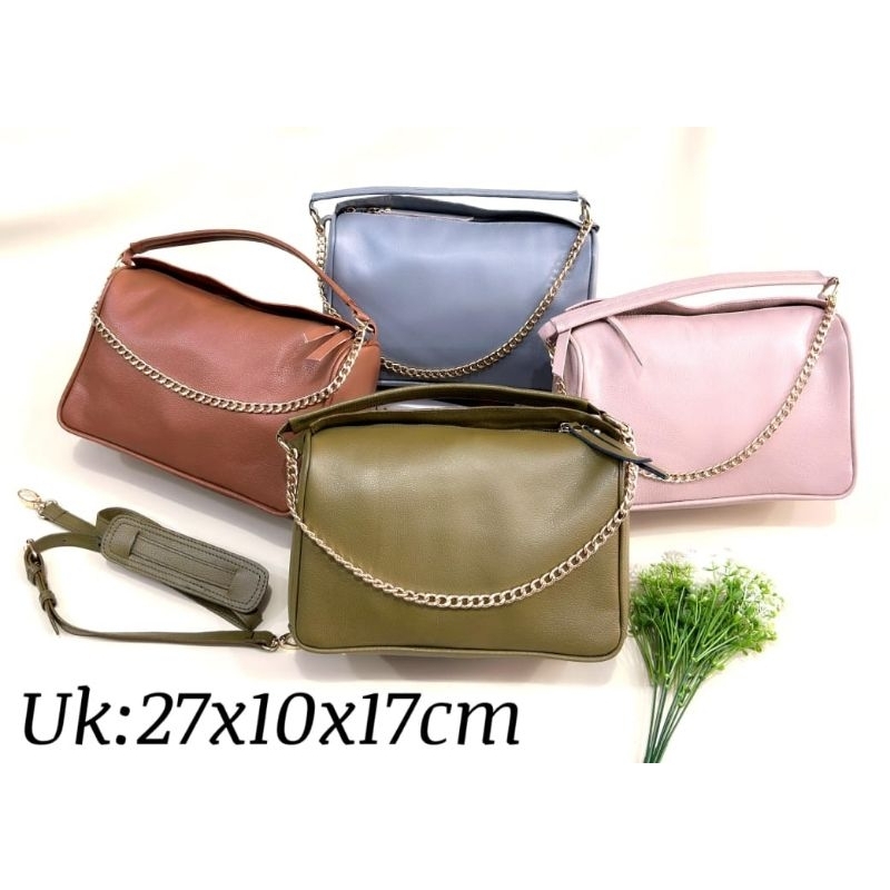 tas papirut garut kukit sapi asli selempang wanita model polis rantai model terbaru tas lokal garut 