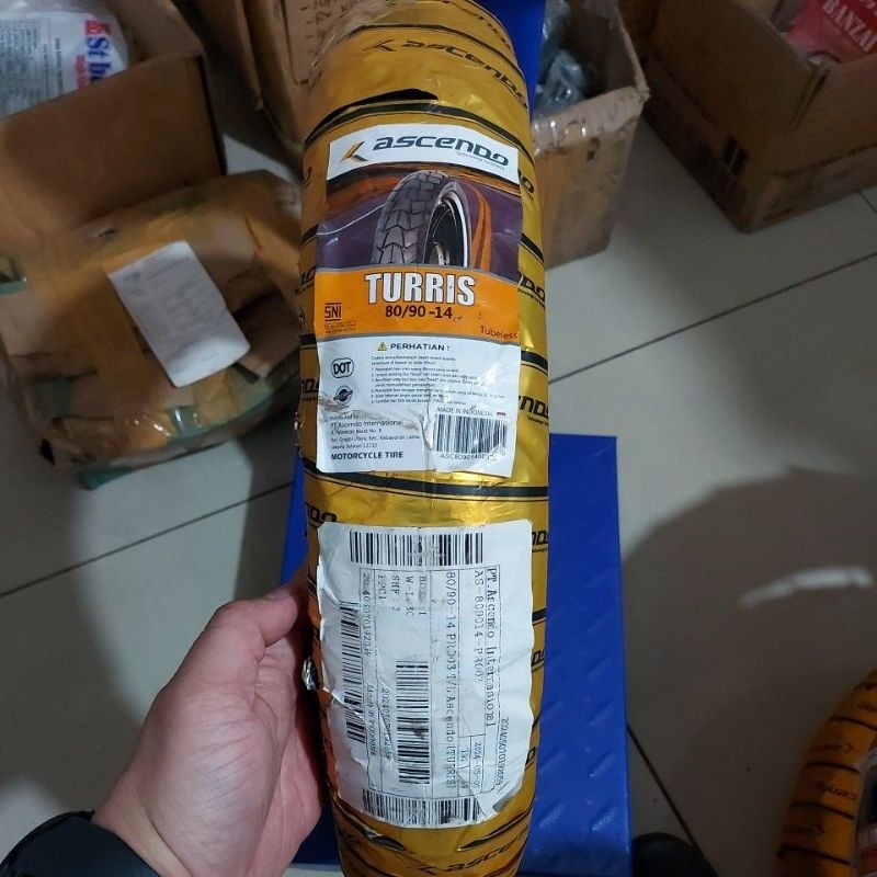 BAN LUAR ASCENDO 80/90-14 TL TURRIS TUBLESS