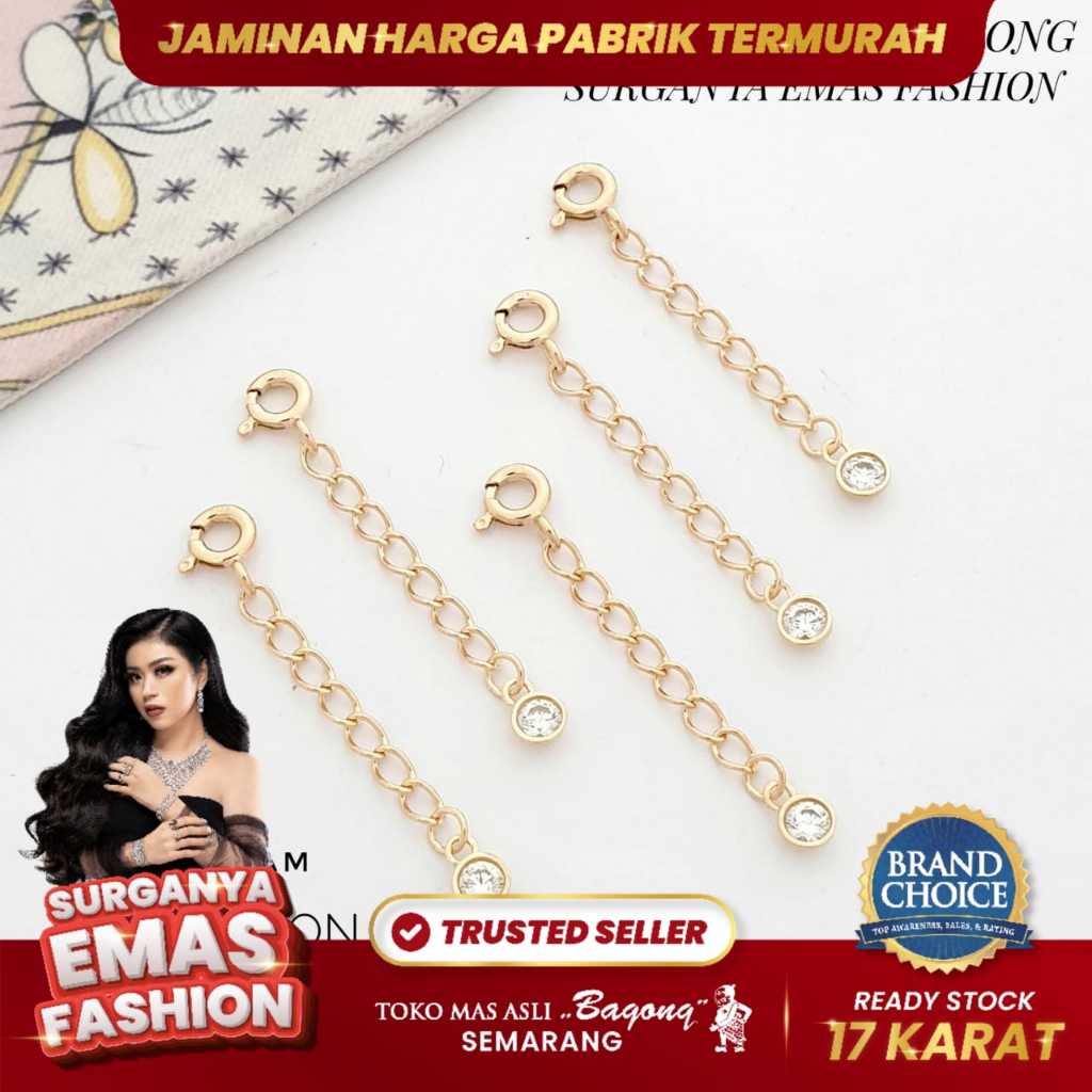 EXTENTION EKSTENSION SAMBUNGAN GELANG KALUNG 17K/750- ASLI BAGONG GOLD BAGONG EMAS