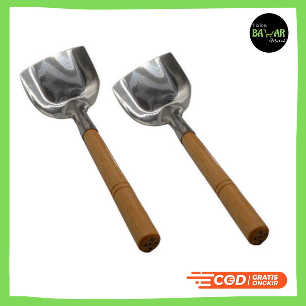 Sutil Stainless Gagang Kayu / Sodet Stainless Tebal / Sodet Sutil Stainless Gagang Kayu Multifungsi